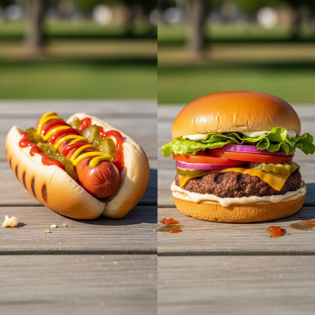 Uncover the nutritional showdown between hot dogs and hamburgers to make smarter choices at your next cookout.