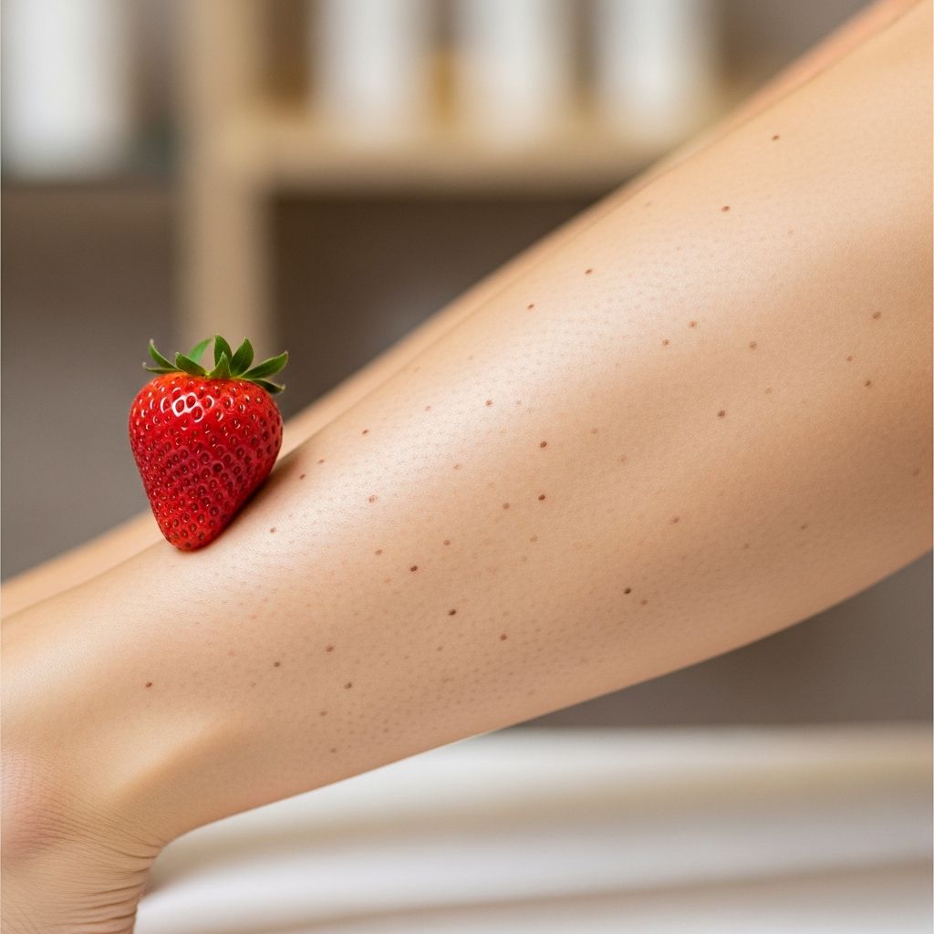 Expert tips to smooth strawberry legs caused by clogged pores, shaving irritation, and folliculitis for clearer skin.