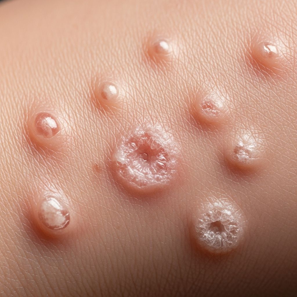 Rare childhood photodermatosis causing recurrent sun-induced blisters and scarring on exposed skin areas.