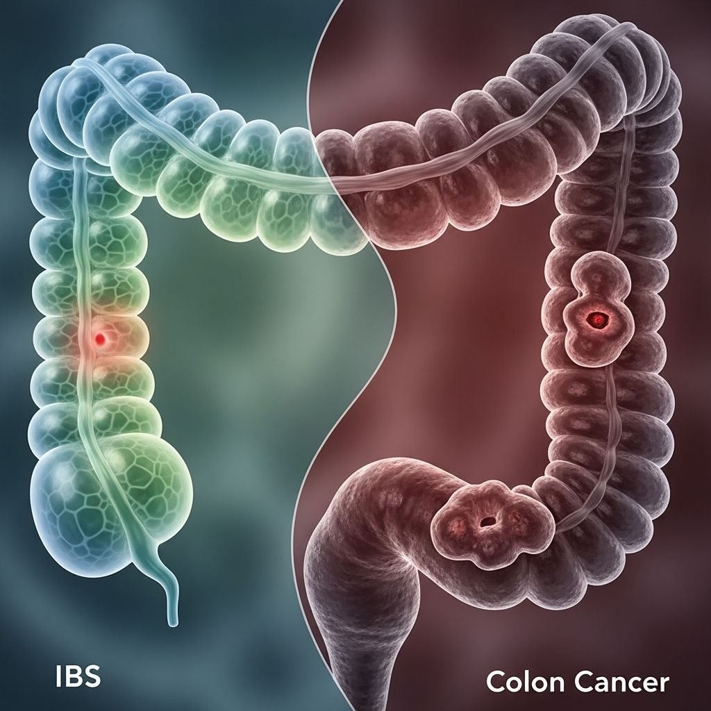 Distinguishing irritable bowel syndrome from colorectal cancer: Key symptoms, risk factors, and when to seek medical help.
