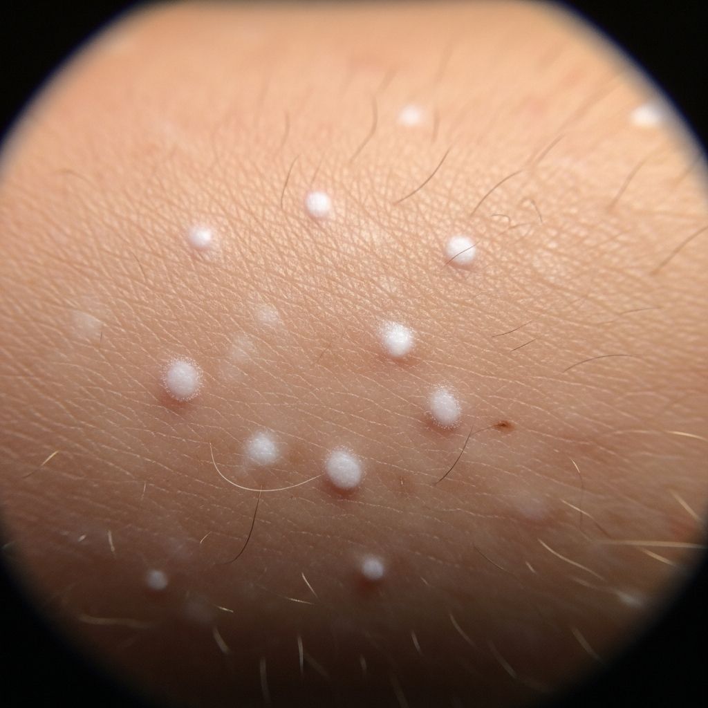 Detailed dermoscopic insights into idiopathic guttate hypomelanosis, aiding accurate diagnosis of this common hypopigmented skin disorder.
