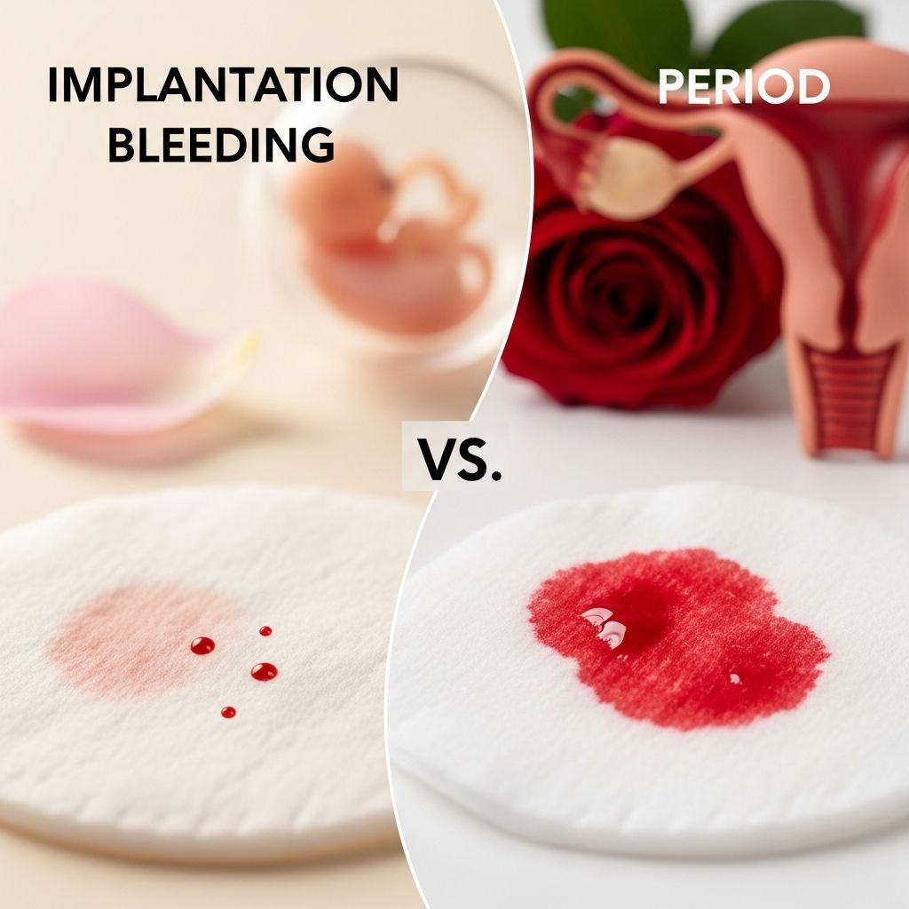 Implantation Bleeding Vs. Period: 7 Key Differences Learn to distinguish implantation bleeding from your period: key differences in color, flow, duration, and symptoms to identify early pregnancy signs.