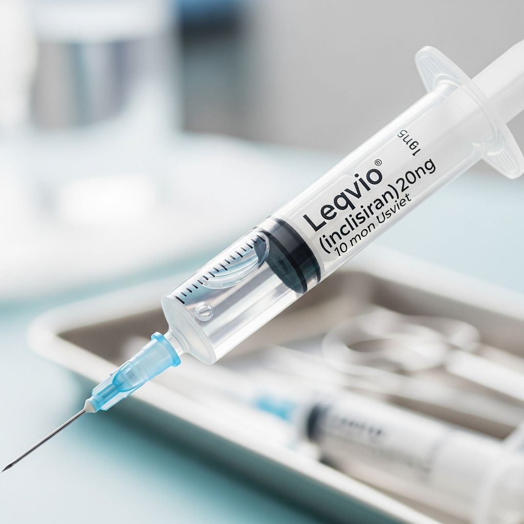 Inclisiran (Leqvio) is a groundbreaking siRNA therapy that lowers LDL cholesterol with just two doses per year, offering a convenient option for high-risk patients.