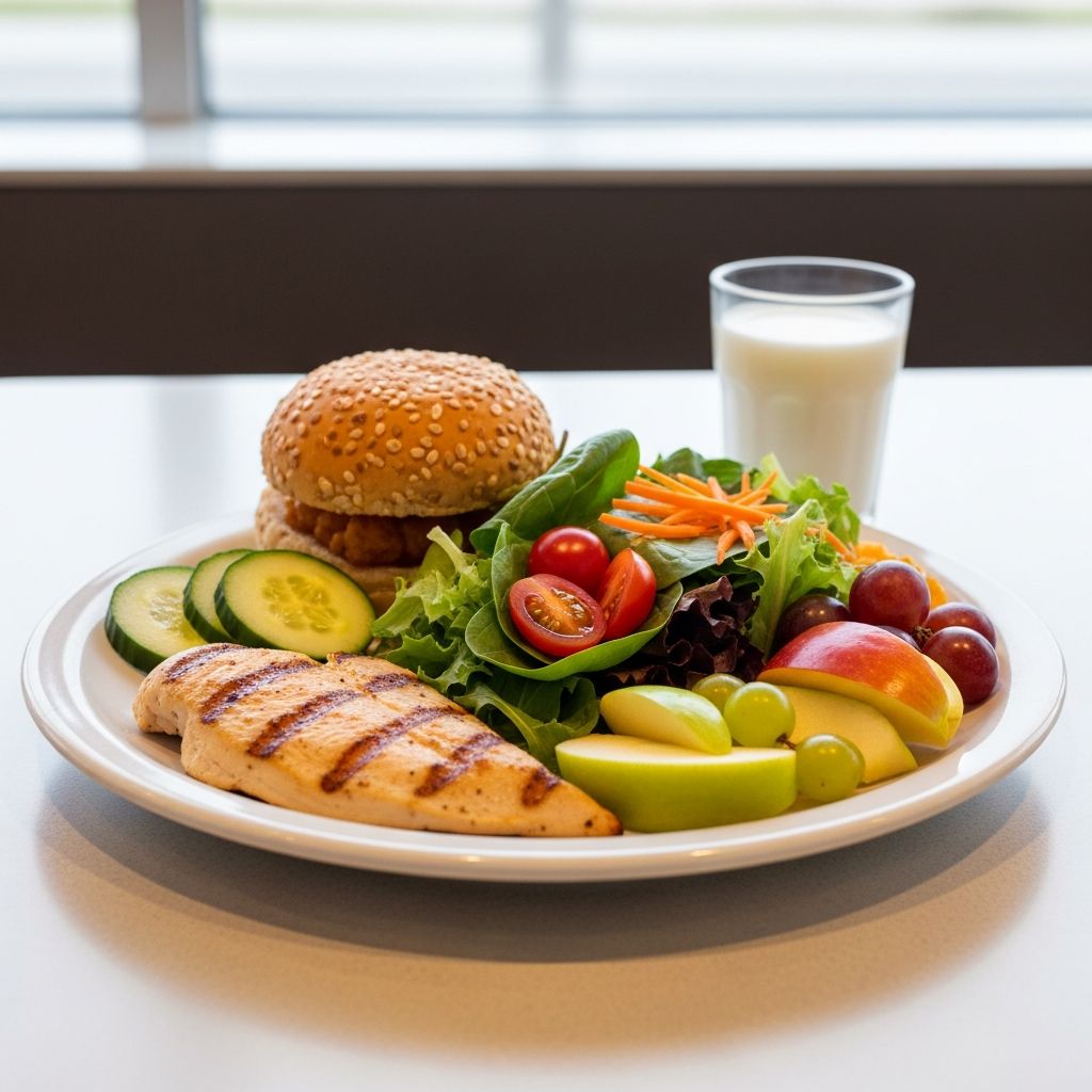 Learn practical strategies to build balanced meals using MyPlate guidelines at fast food restaurants for healthier eating on the go.