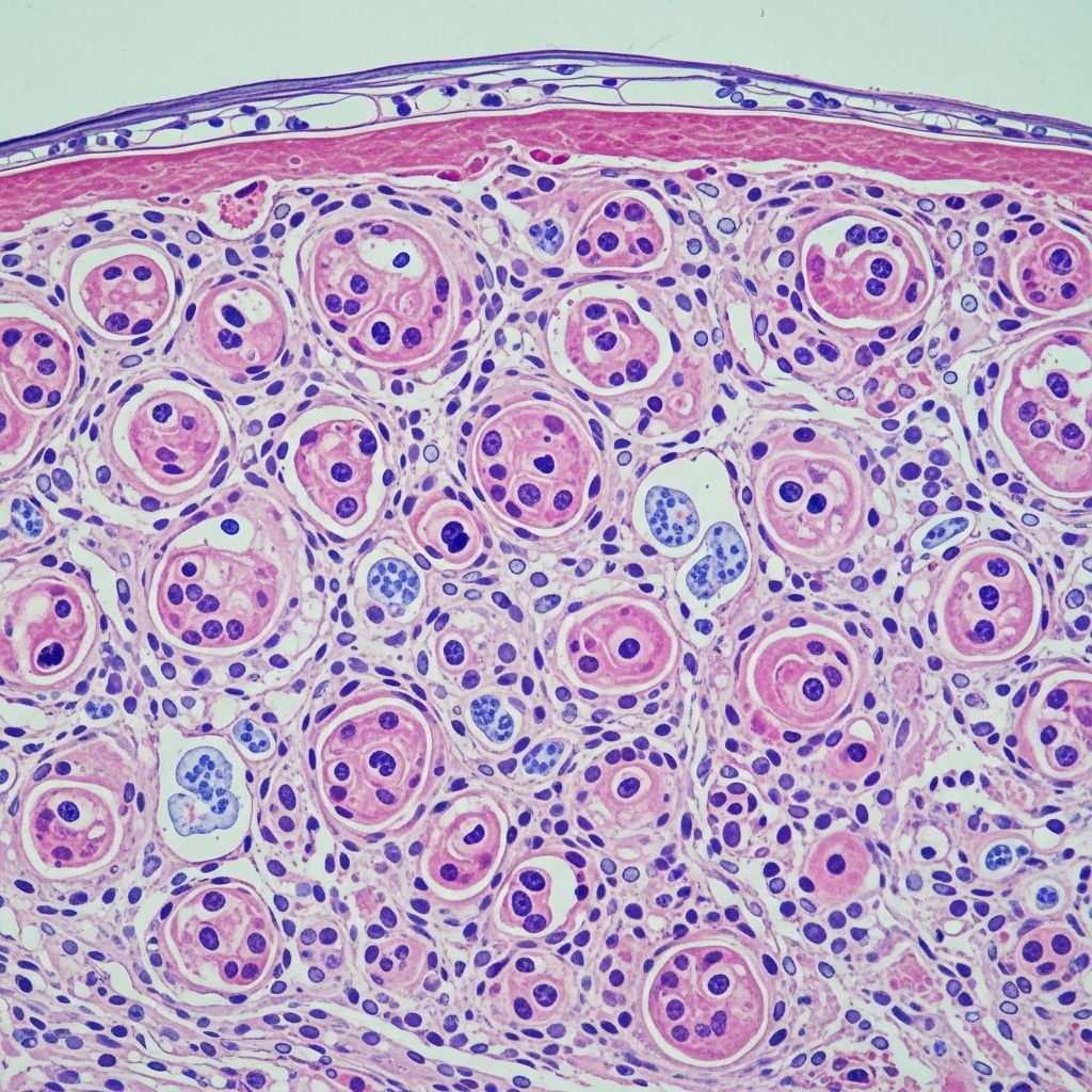 Comprehensive guide to the histopathology, clinical features, and management of interstitial granulomatous dermatitis.