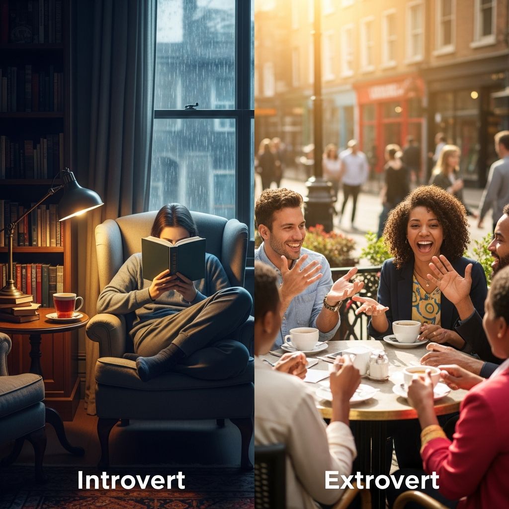 Understand the key differences between introverts and extroverts, from energy sources to social behaviors and brain science.