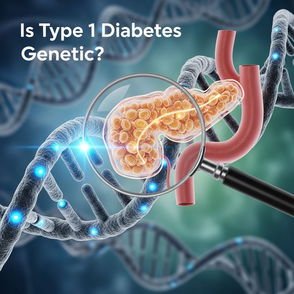 Unraveling the genetic puzzle of type 1 diabetes: Understand hereditary risks, key genes like HLA, and the vital role of environmental triggers.