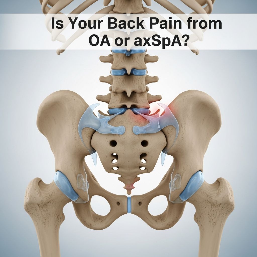 Distinguish between osteoarthritis (OA) and axial spondyloarthritis (axSpA) to get the right diagnosis and treatment for your back pain.