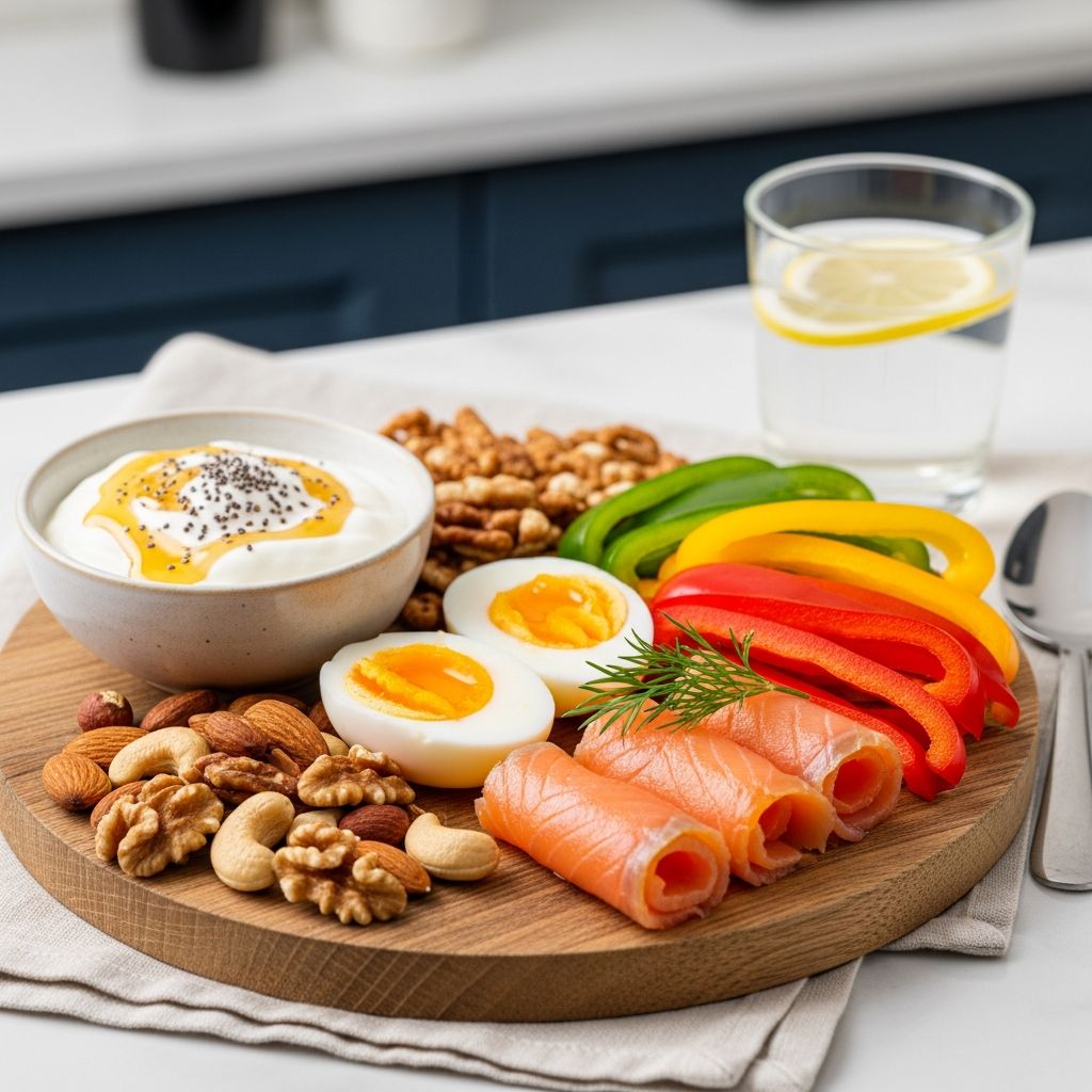 Actress Justine Lupe reveals her go-to high-protein snacks for new moms, sustainable eating, and on-set energy.