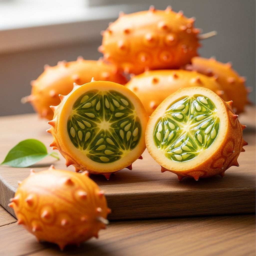 Discover the exotic horned melon's nutrition facts, health benefits, how to eat it, and potential risks for optimal wellness.