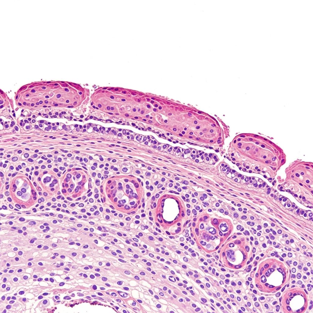 Comprehensive guide to the microscopic pathological findings in lichen planus.