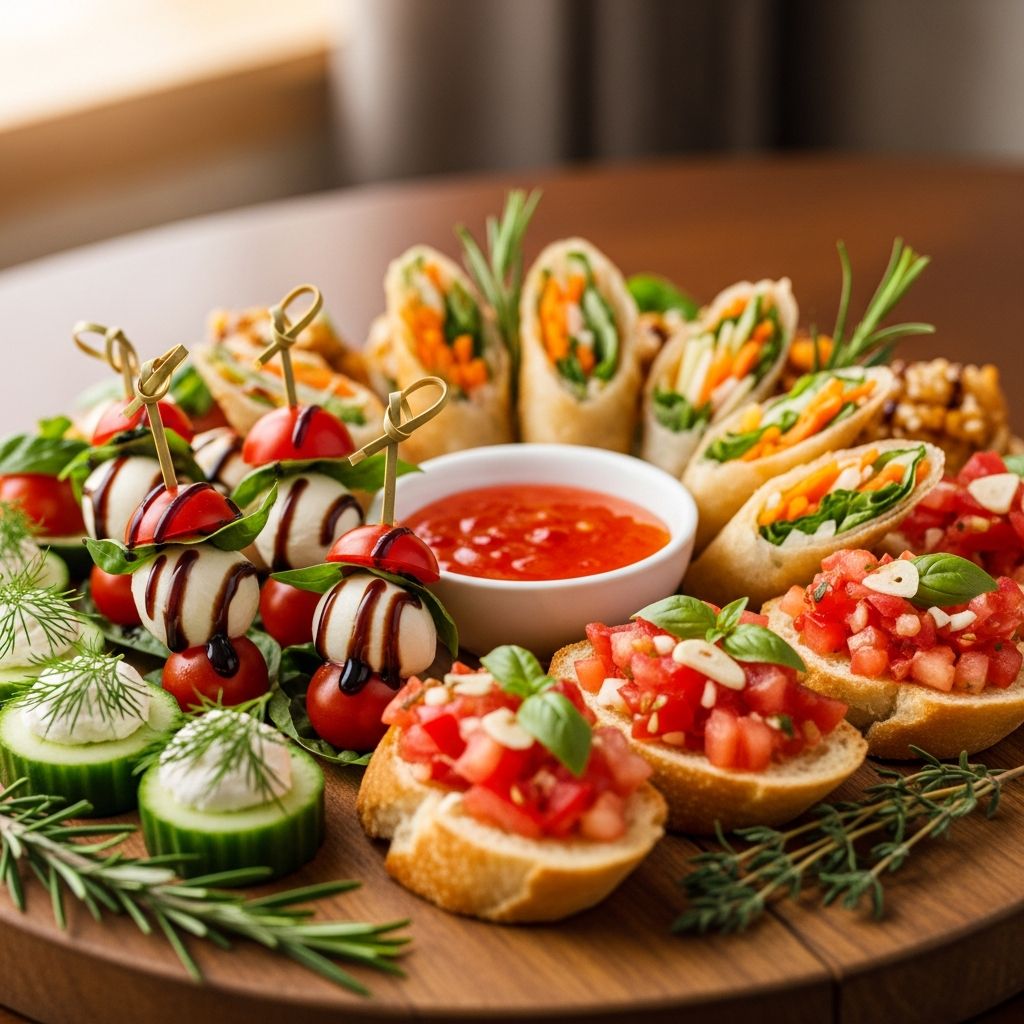 Discover delicious, easy-to-make vegetarian appetizers perfect for parties, gatherings, and everyday snacking with fresh ingredients and bold flavors.