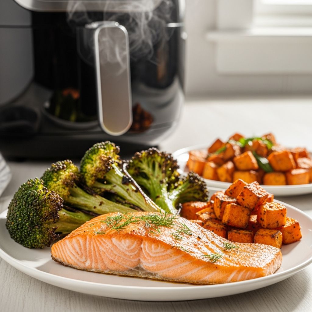 Discover 30 delicious air fryer recipes under 400 calories with at least 25g protein per serving for easy, healthy meals.