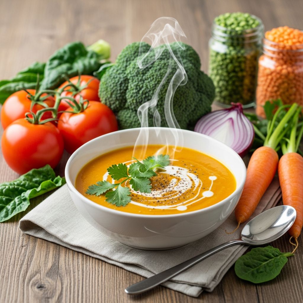 Satisfying, low-calorie vegan soups packed with flavor and nutrients for cozy, guilt-free meals any day.