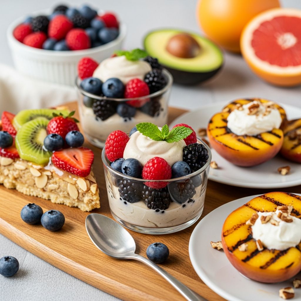 Delight in guilt-free sweetness with these low-carb fruit desserts that highlight fresh berries, bananas, and apples without added sugars.