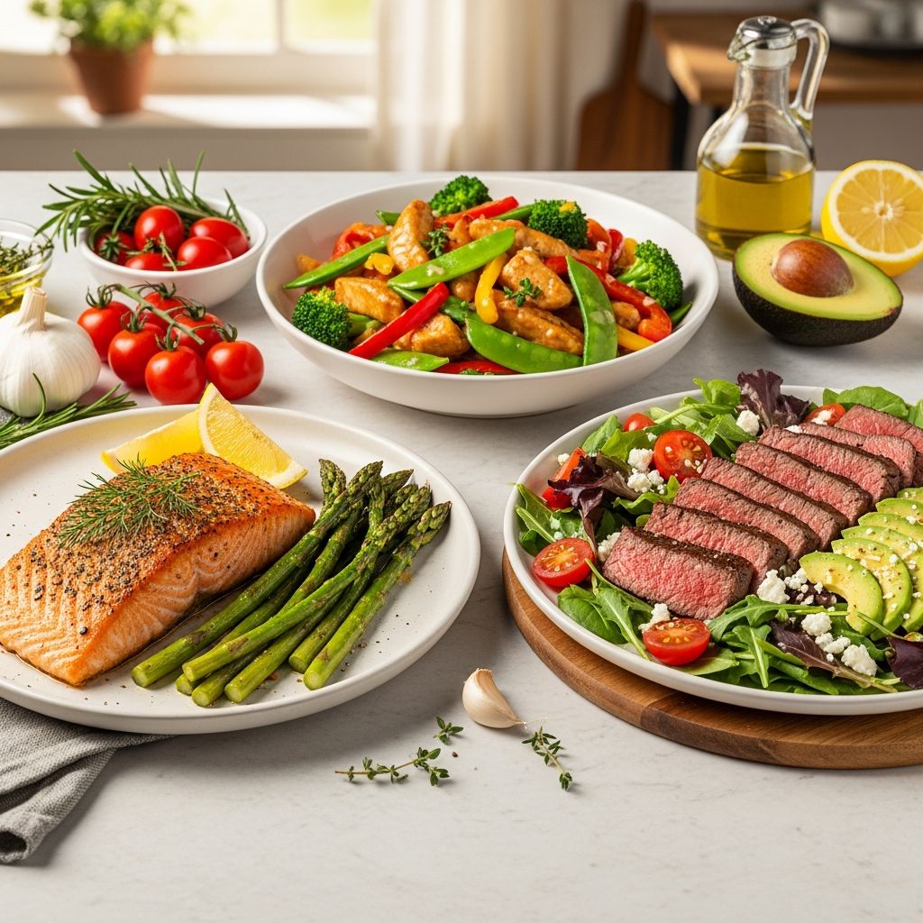 Delicious, easy low-carb, high-protein dinners packed with flavor and nutrition for sustainable healthy eating.