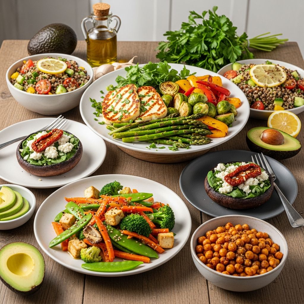 Delicious vegetarian dinners packed with protein and low in carbs to keep you satisfied and energized all week long.