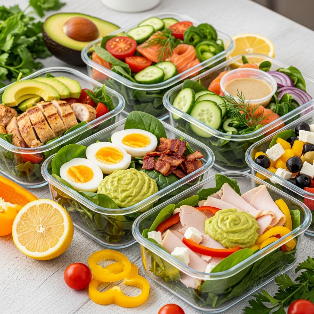 Discover 30+ delicious low-carb salad recipes perfect for meal-prep lunches that keep you full and energized all day without the carbs.