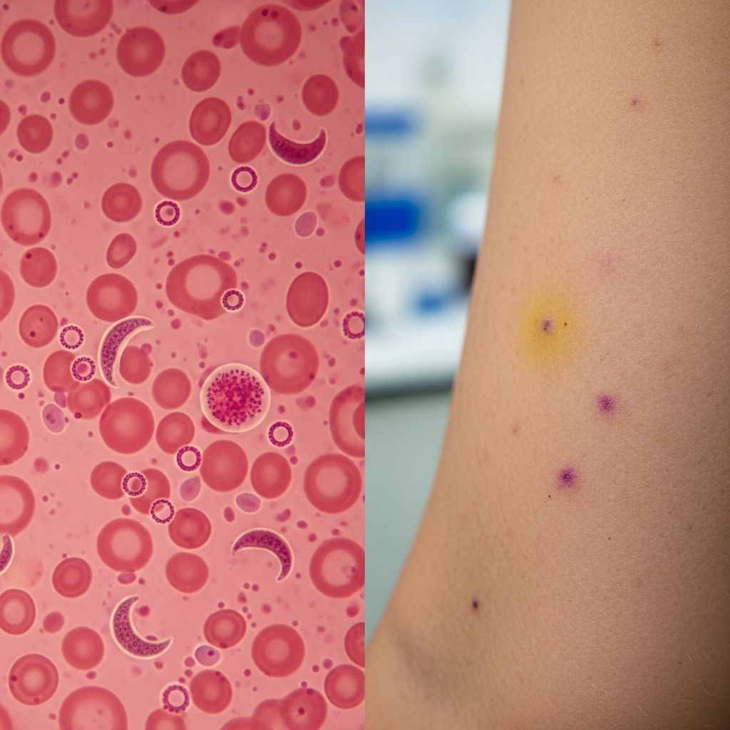 Exploring the rare cutaneous manifestations of malaria, from urticaria to purpura, and their clinical significance in diagnosis.
