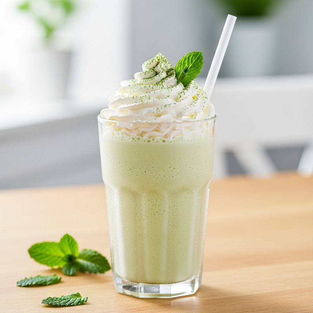 Enjoy the iconic minty green Shamrock Shake at home with this lighter version that's lower in sugar but full of creamy flavor.