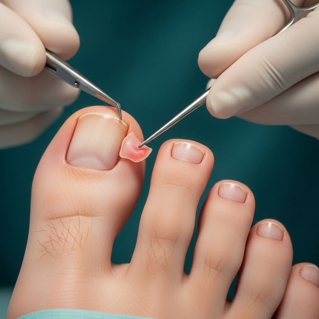 Non-surgical method using urea to safely remove symptomatic nails, avoiding painful aggressive procedures.