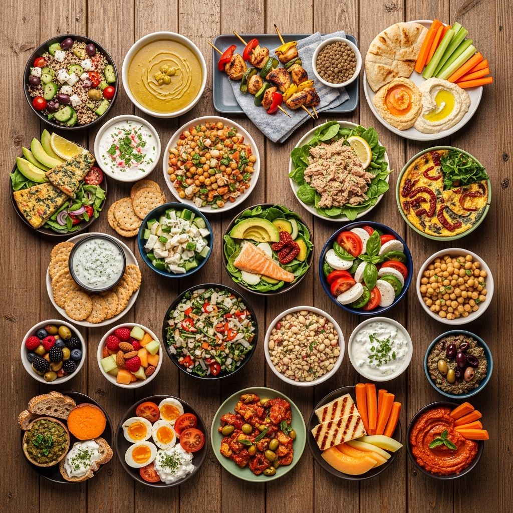 Delicious, easy Mediterranean diet lunches packed with flavor, protein, and fiber—all without any added sugar for healthy eating.
