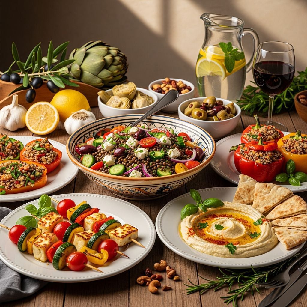 Delicious vegetarian dinners inspired by the Mediterranean diet, packed with heart-healthy ingredients and vibrant flavors for easy weeknight meals.
