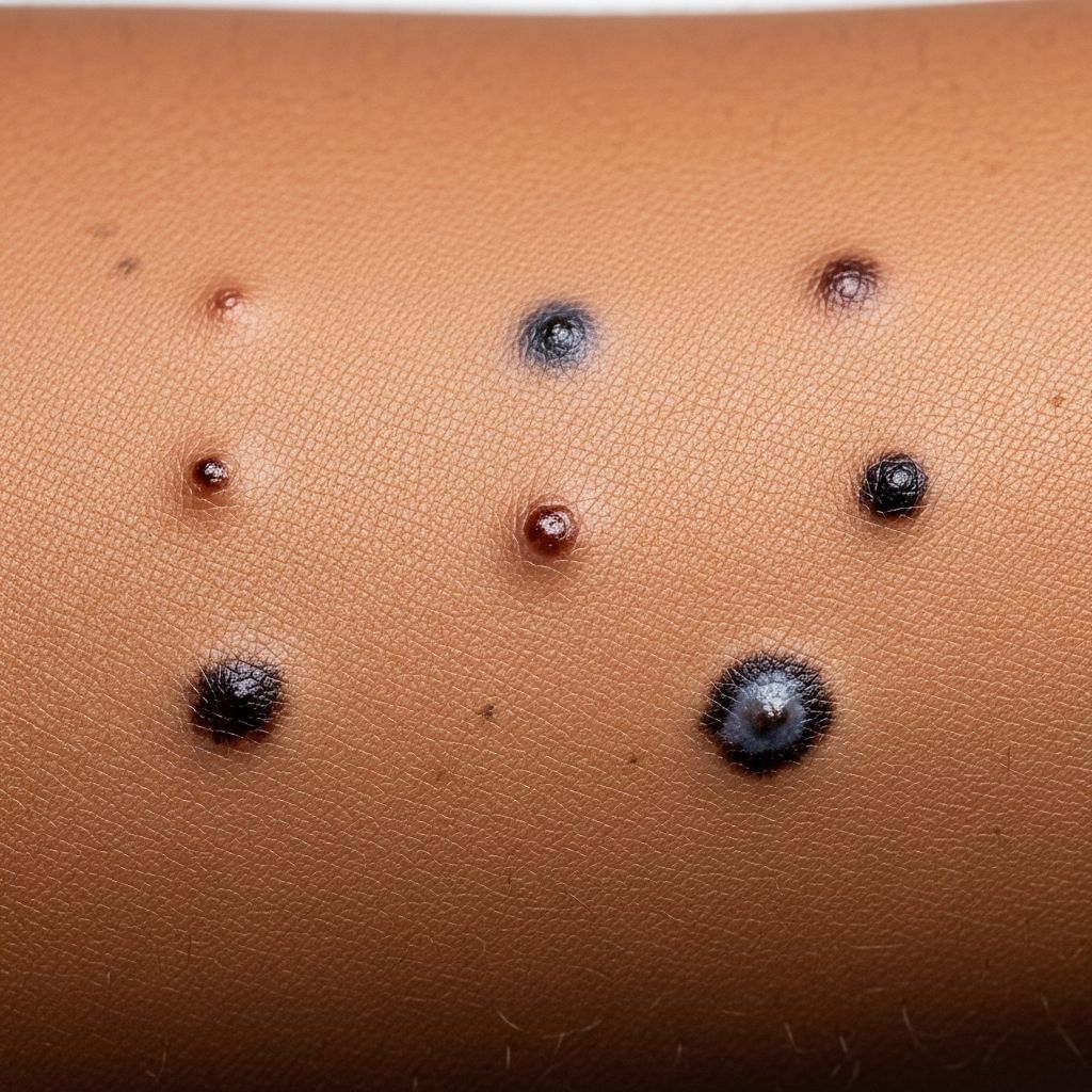 Explore melanocytic naevi in darker skin tones: images, characteristics, diagnosis, and management strategies.