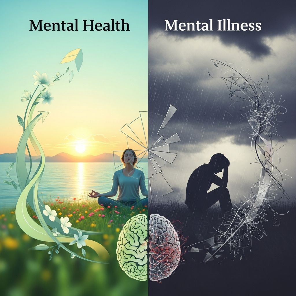 Understand the crucial distinctions between mental health and mental illness for better wellbeing.
