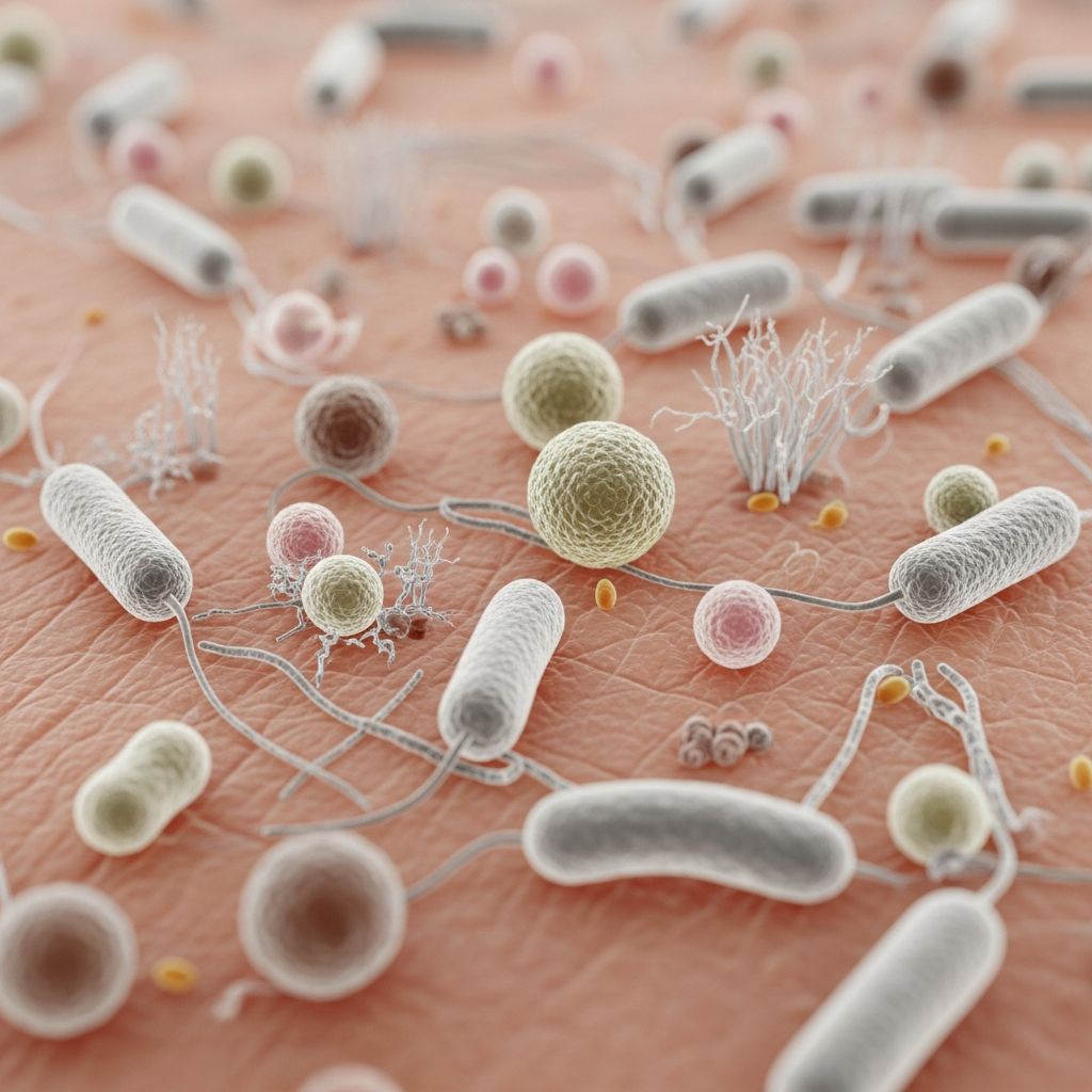 Explore the diverse skin microbiota, their roles as commensals, and interactions with pathogens in health and disease.