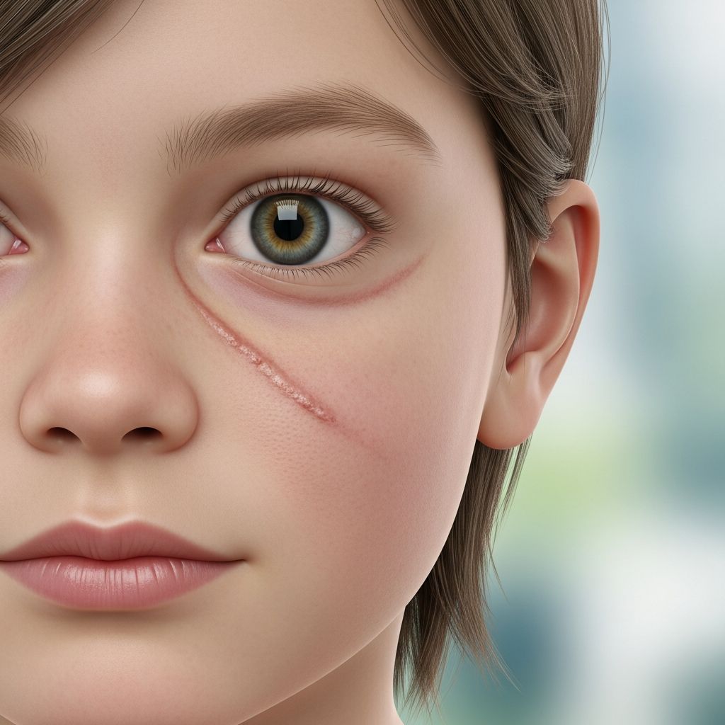 Rare X-linked disorder in females featuring congenital eye anomalies, linear skin defects, and potential cardiac, neurological issues.