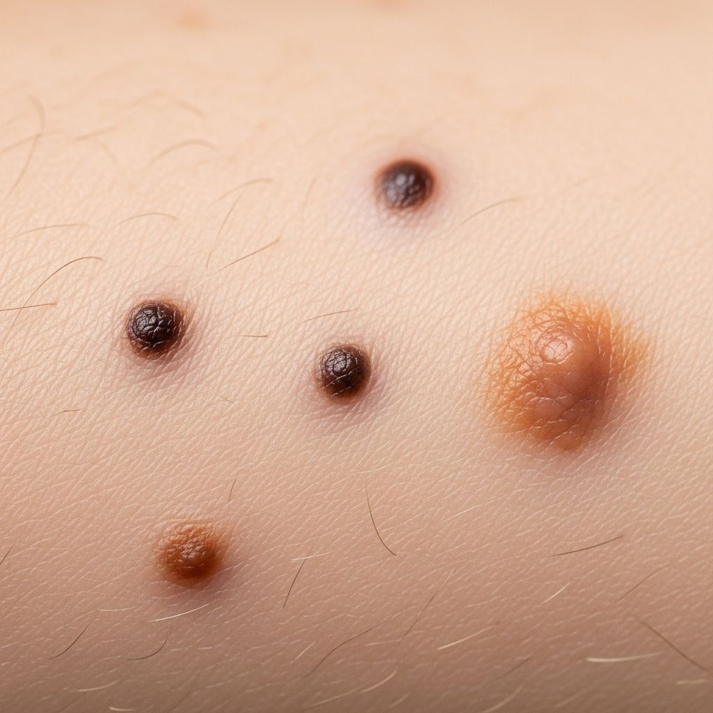 Comprehensive visual guide to normal moles, atypical lesions, and melanoma warning signs for early skin cancer detection.