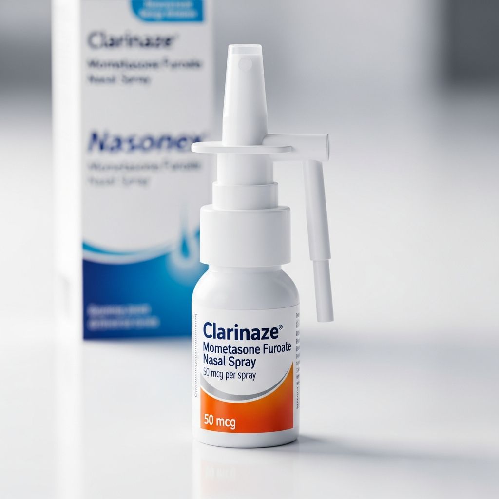 Mometasone Nasal Spray (Clarinaze, Nasonex) Effective relief from allergic rhinitis and nasal polyps with mometasone nasal spray for adults and children.