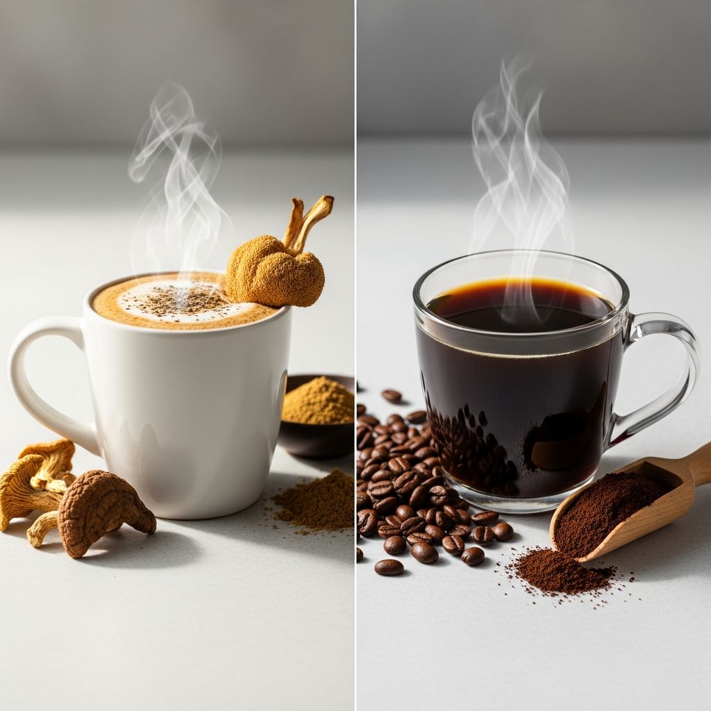 Discover how mushroom coffee stacks up against regular coffee for sustained energy, better focus, and fewer side effects without the jitters.