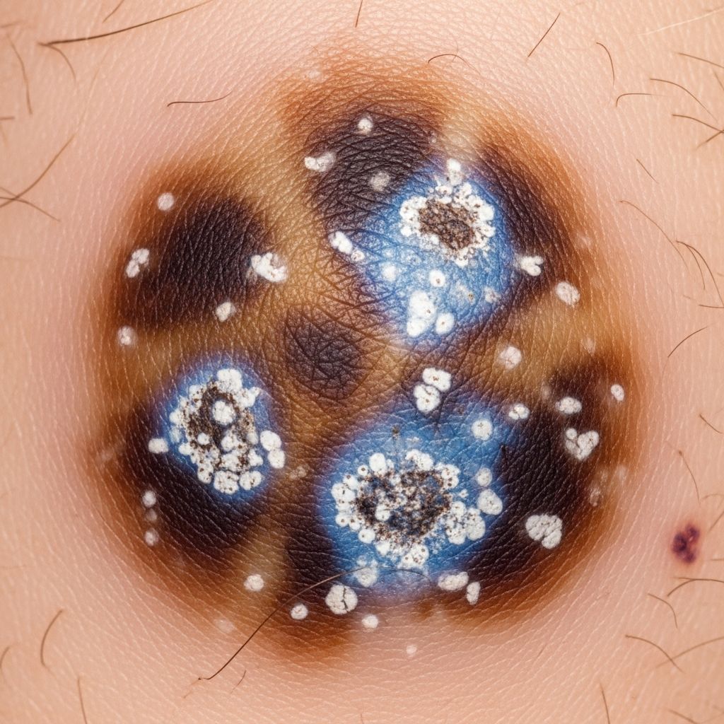 Naevi with Special Features: Dermoscopy Images Explore dermoscopic images and clinical insights into combined, halo, cockade, Meyerson, and recurrent naevi for accurate diagnosis.