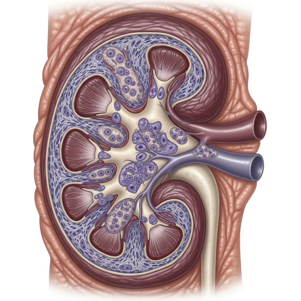 Rare fibrosing disorder linked to kidney disease and gadolinium exposure, causing skin thickening and potential systemic involvement.