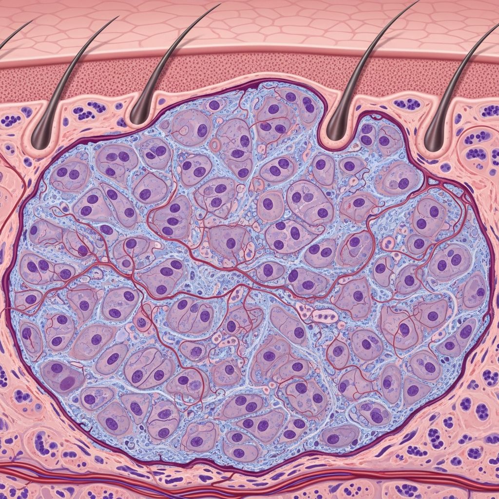 Detailed histopathological analysis of neurofibromas, from solitary lesions to plexiform variants in neurofibromatosis.