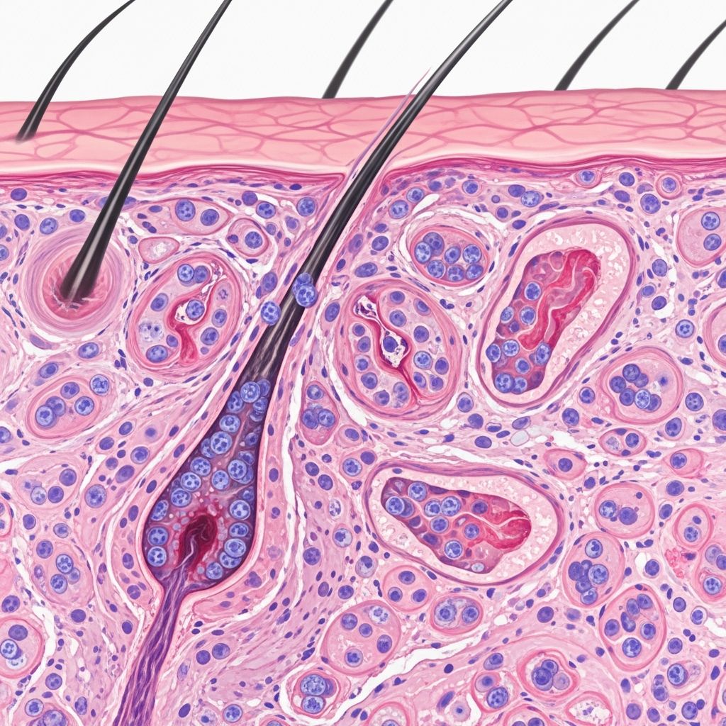 Rare inflammatory skin disorder targeting sebaceous glands, primarily affecting young men on face and torso with annular plaques.
