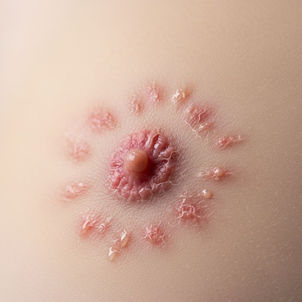 Explore detailed images and clinical insights into nipple eczema, its causes, symptoms, diagnosis, and effective treatments for this common skin condition.