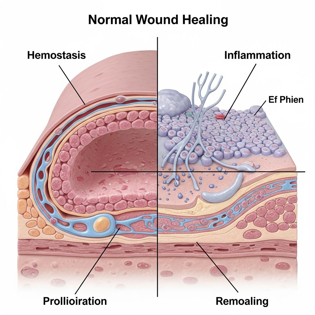 Normal Wound Healing: 4 Phases And Key Mechanisms Comprehensive guide to the phases, processes, and factors influencing normal wound healing in human skin.