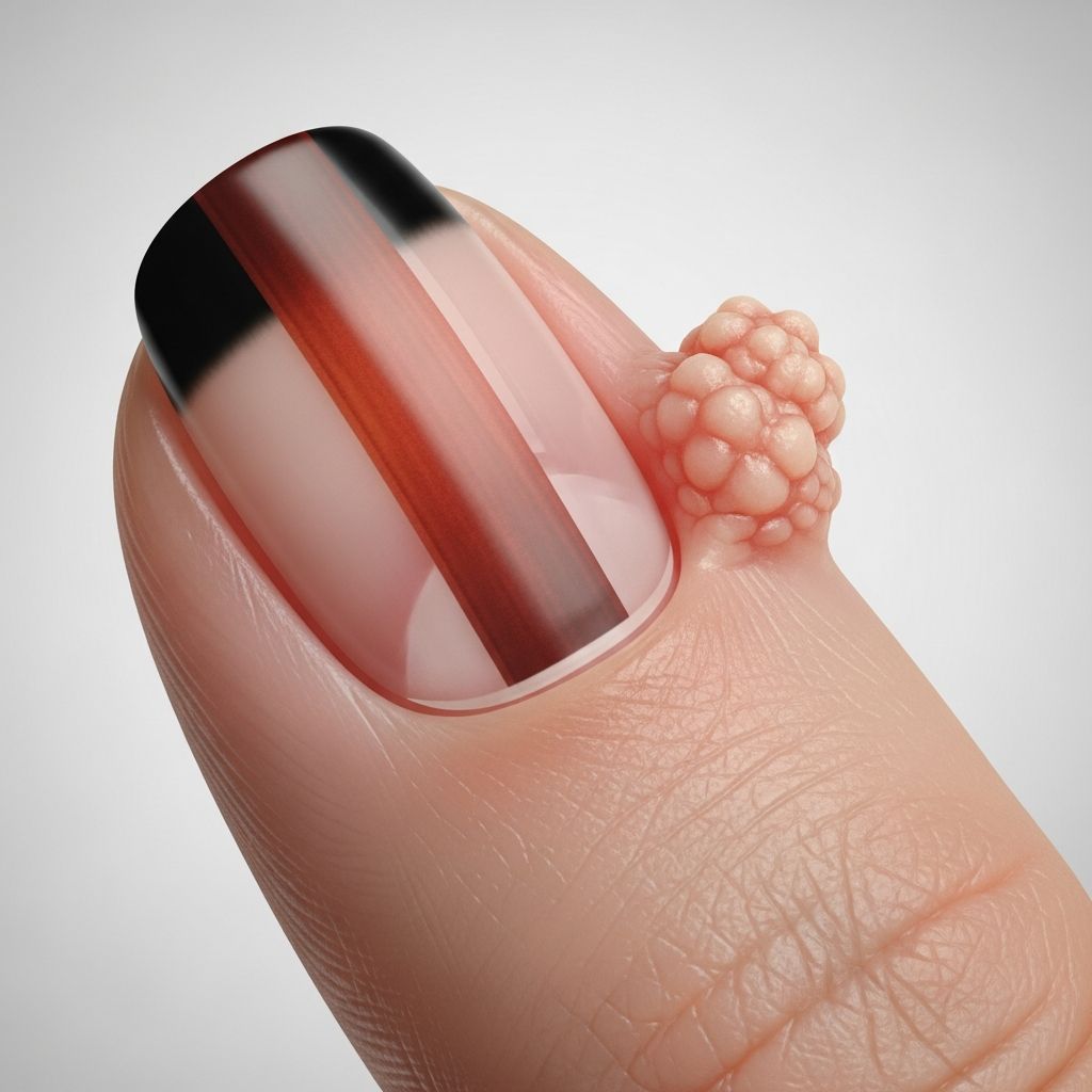 Rare benign nail tumour causing longitudinal chromonychia, hyperkeratosis, and potential pain—key facts on diagnosis and management.
