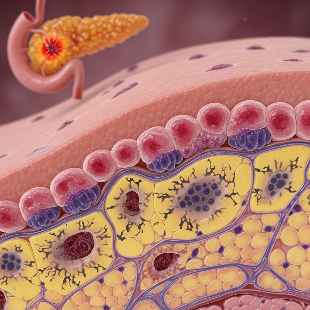 Rare skin condition linked to pancreatic disorders, featuring tender nodules and fat necrosis due to enzyme release.