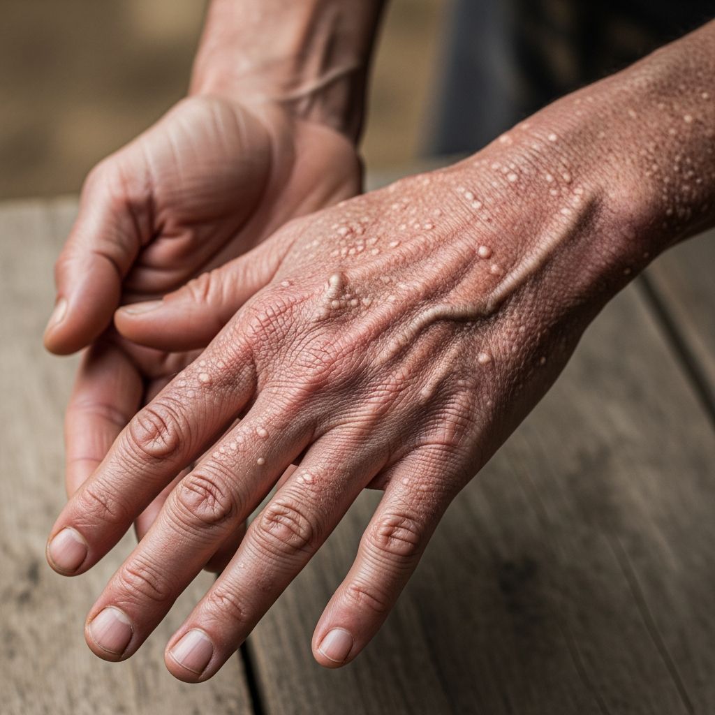 Vitamin B3 deficiency causing the classic 4 D's: dermatitis, diarrhoea, dementia, and death if untreated.