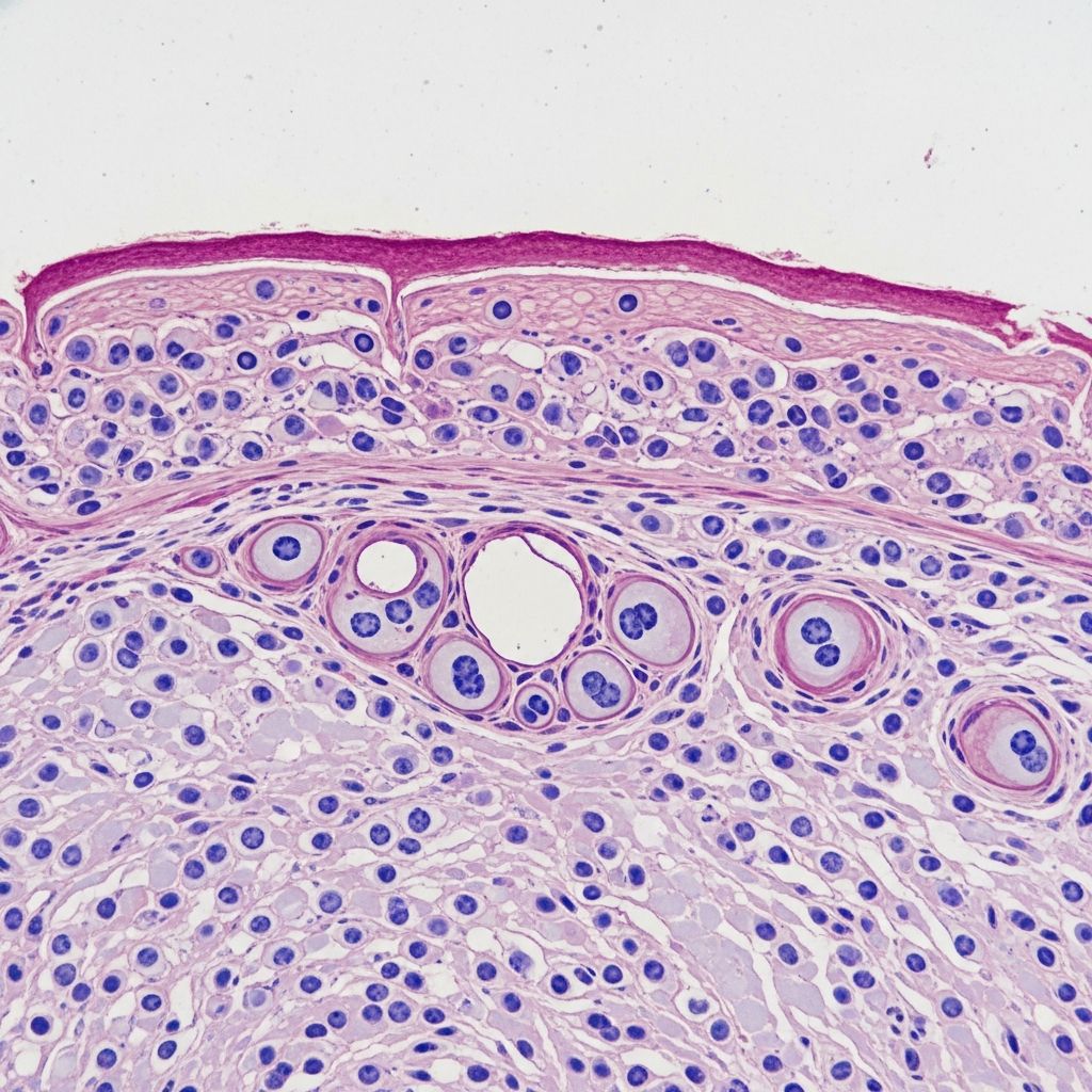 Detailed histopathological and immunofluorescence analysis of pemphigus foliaceus, a superficial autoimmune blistering disorder.