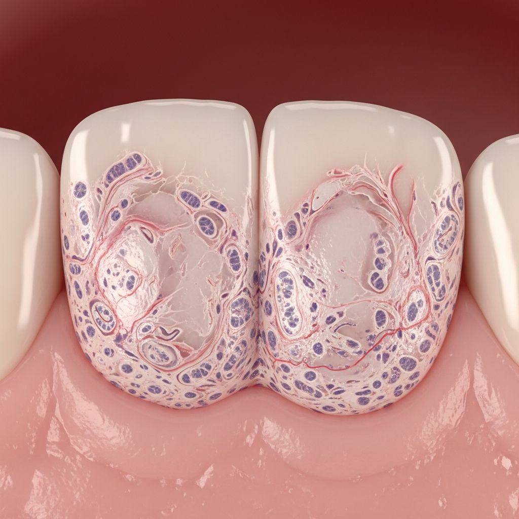 Uncommon benign gum tumour: slow-growing firm lump, mainly mandibular, diagnosed via histopathology post-excision.