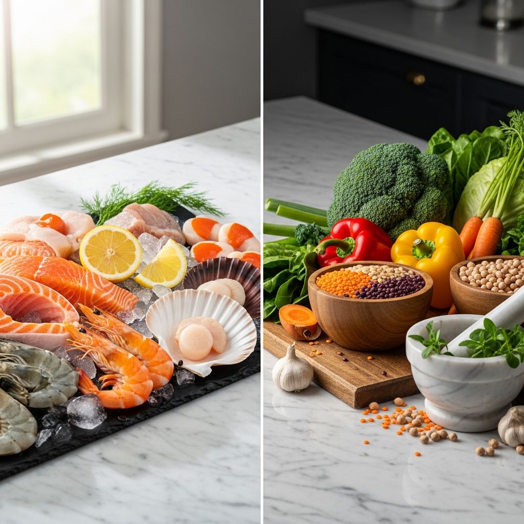 Comparing pescatarian and vegetarian diets: health benefits, nutritional differences, environmental impact, and which is right for you.