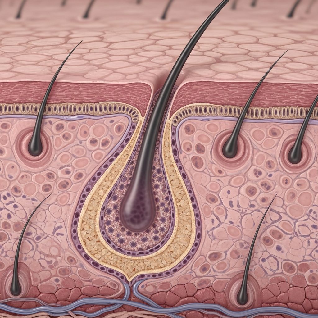 Uncommon benign hair follicle tumour presenting as a small papule with central pore on the upper lip.