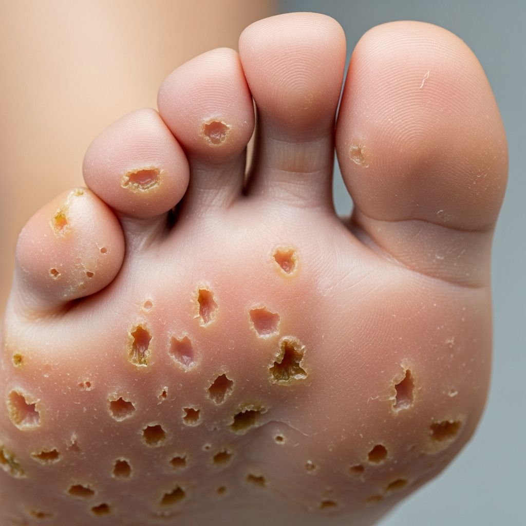 Explore the causes, symptoms, diagnosis, and effective treatments for pitted keratolysis, a common bacterial foot infection.