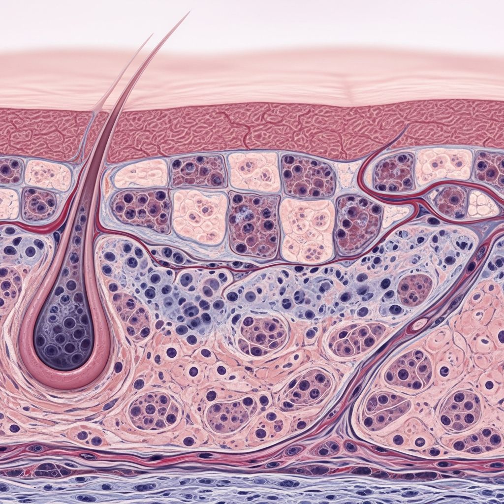 Detailed histopathological examination of pityriasis rubra pilaris, a rare papulosquamous skin disorder with distinctive epidermal changes.