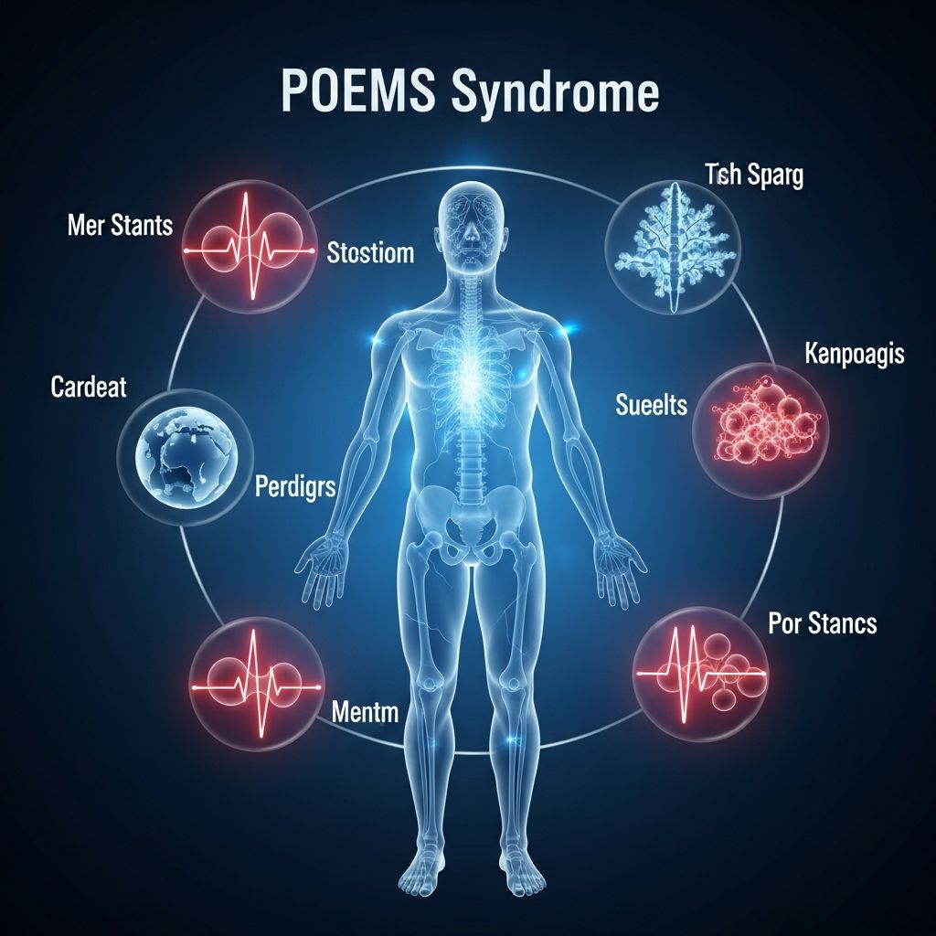 POEMS Syndrome: 5 Key Signs, Diagnosis And Treatment Rare plasma cell disorder causing polyneuropathy, organomegaly, endocrinopathy, monoclonal gammopathy, and distinctive skin changes.